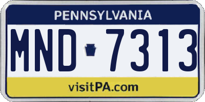 PA license plate MND7313