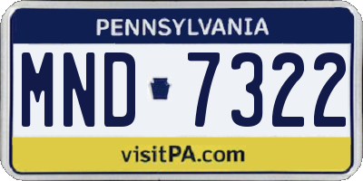 PA license plate MND7322