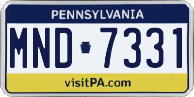 PA license plate MND7331