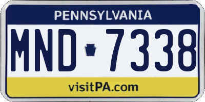 PA license plate MND7338