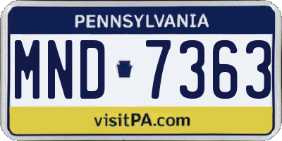 PA license plate MND7363