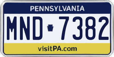 PA license plate MND7382