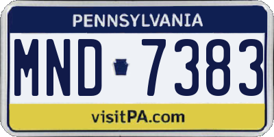 PA license plate MND7383