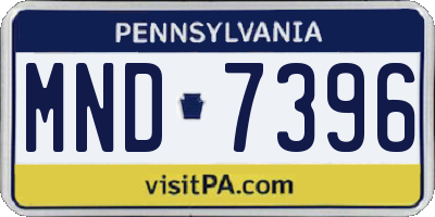 PA license plate MND7396