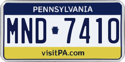 PA license plate MND7410