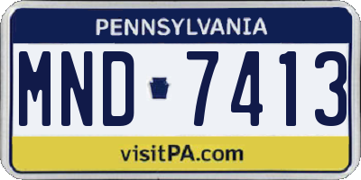 PA license plate MND7413
