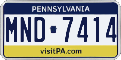 PA license plate MND7414