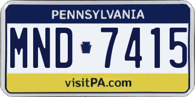 PA license plate MND7415