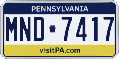 PA license plate MND7417