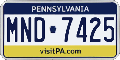 PA license plate MND7425