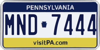 PA license plate MND7444