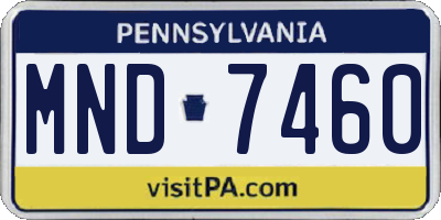 PA license plate MND7460