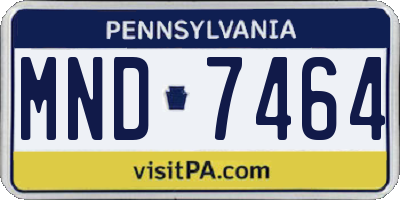 PA license plate MND7464