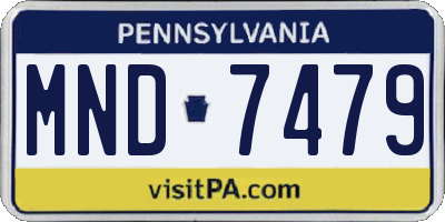 PA license plate MND7479