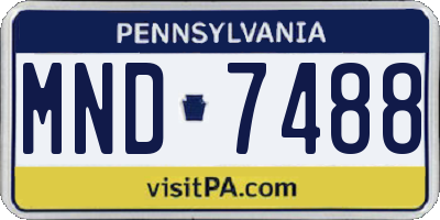 PA license plate MND7488