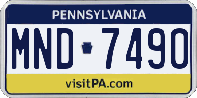 PA license plate MND7490
