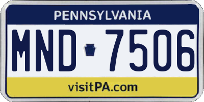 PA license plate MND7506