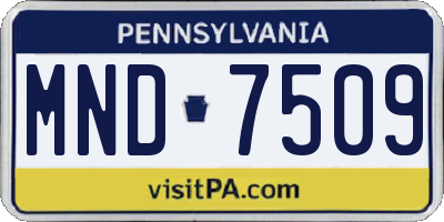 PA license plate MND7509