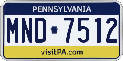 PA license plate MND7512
