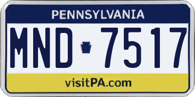 PA license plate MND7517