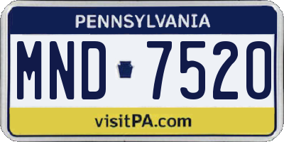 PA license plate MND7520