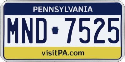 PA license plate MND7525
