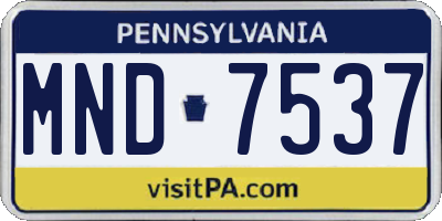 PA license plate MND7537