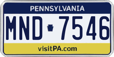 PA license plate MND7546