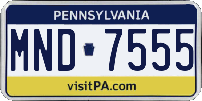 PA license plate MND7555