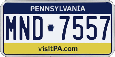 PA license plate MND7557