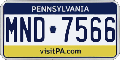 PA license plate MND7566