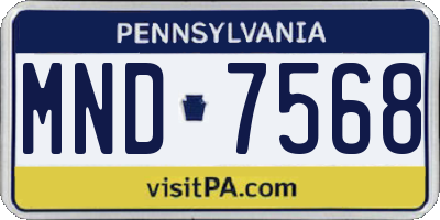 PA license plate MND7568