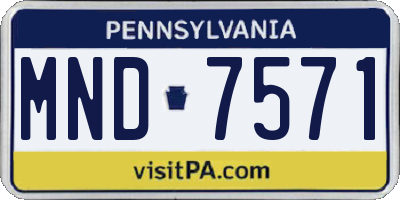 PA license plate MND7571
