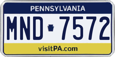 PA license plate MND7572