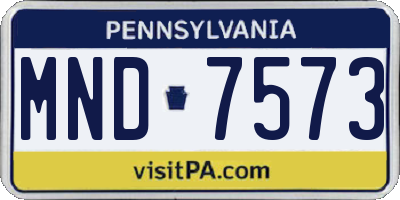 PA license plate MND7573