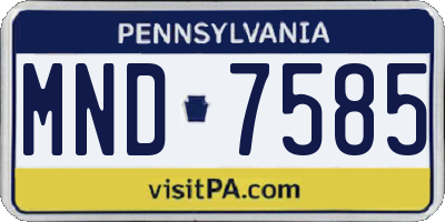 PA license plate MND7585