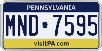 PA license plate MND7595