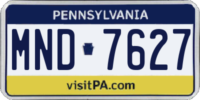 PA license plate MND7627