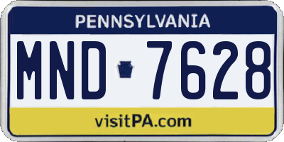 PA license plate MND7628