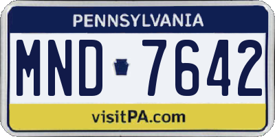 PA license plate MND7642