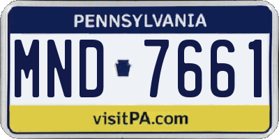 PA license plate MND7661