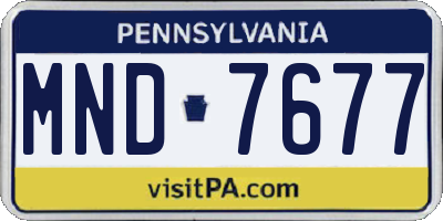 PA license plate MND7677