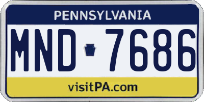 PA license plate MND7686