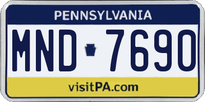 PA license plate MND7690