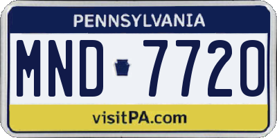 PA license plate MND7720