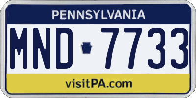PA license plate MND7733