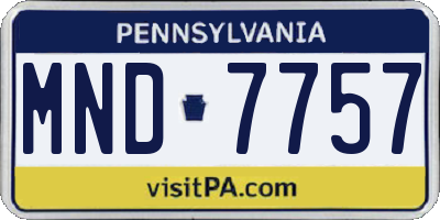 PA license plate MND7757