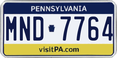 PA license plate MND7764