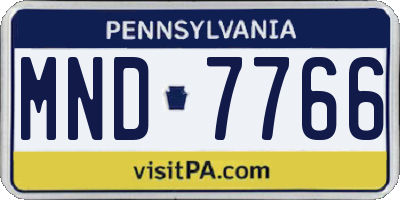 PA license plate MND7766