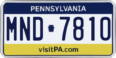 PA license plate MND7810